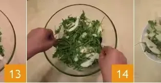Салат из рукколы, груши, пармезана и грецких орехов шаг 5