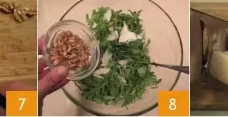 Салат из рукколы, груши, пармезана и грецких орехов шаг 3