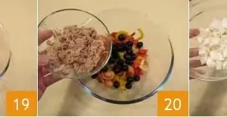 Салат с тунцом, моцареллой и перцем шаг 7